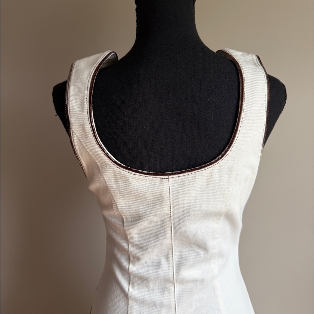 Lug Von Siga Mila Dress in White and Brown Denim 34 - Picture 6 of 6